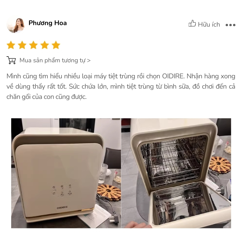 Review máy tiệt trùng OIDIRE ODI03A từ mẹ Phương Hoa