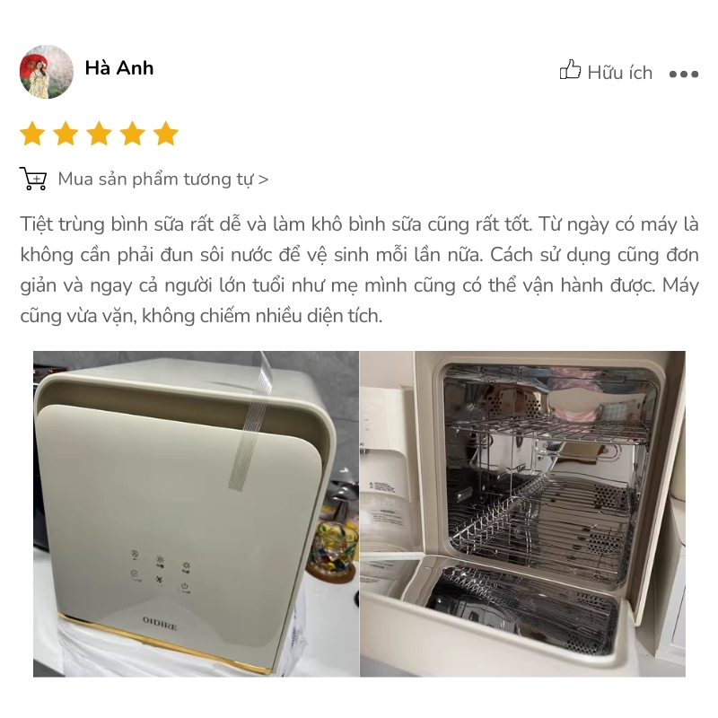 Review máy tiệt trùng OIDIRE ODI03A từ mẹ Hà Anh