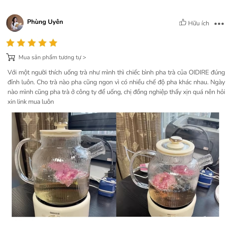 Review bình pha trà OIDIRE 1L ODI05A từ chị Phùng Uyên