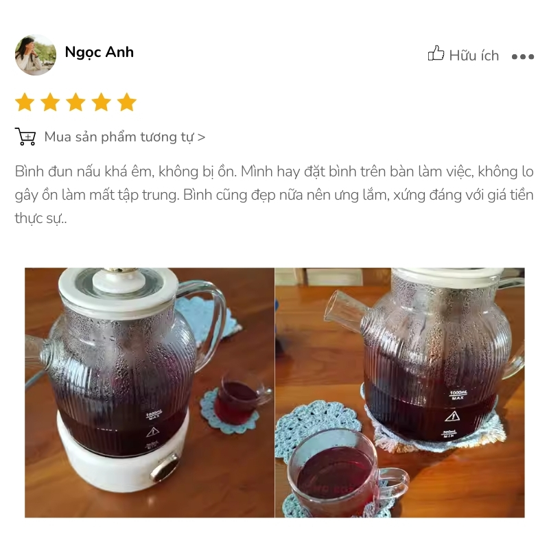 Review bình pha trà OIDIRE 1L ODI05A từ chị Ngọc Anh