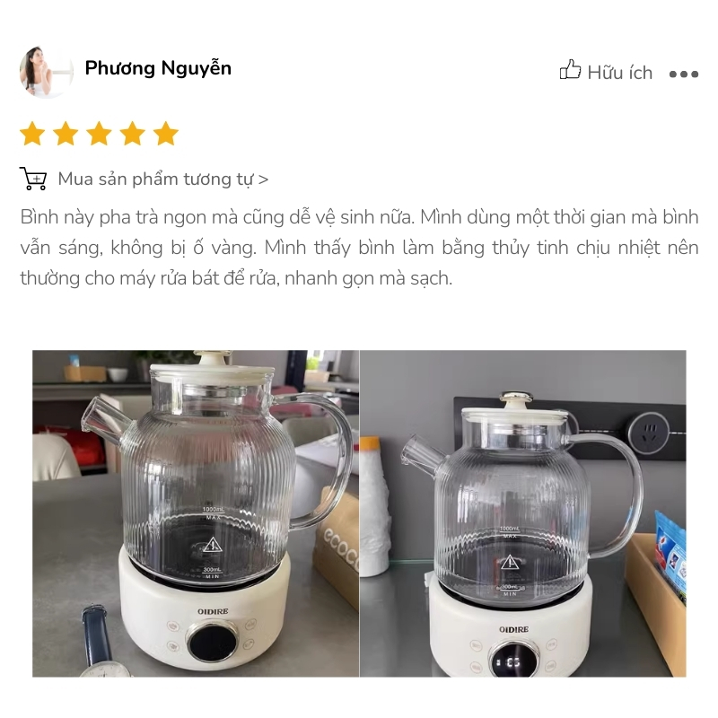 Review bình pha trà OIDIRE 1L ODI05A từ chị Phương Nguyễn