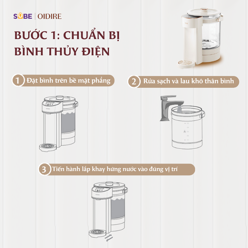 Bước 1: Chuẩn bị bình thủy điện