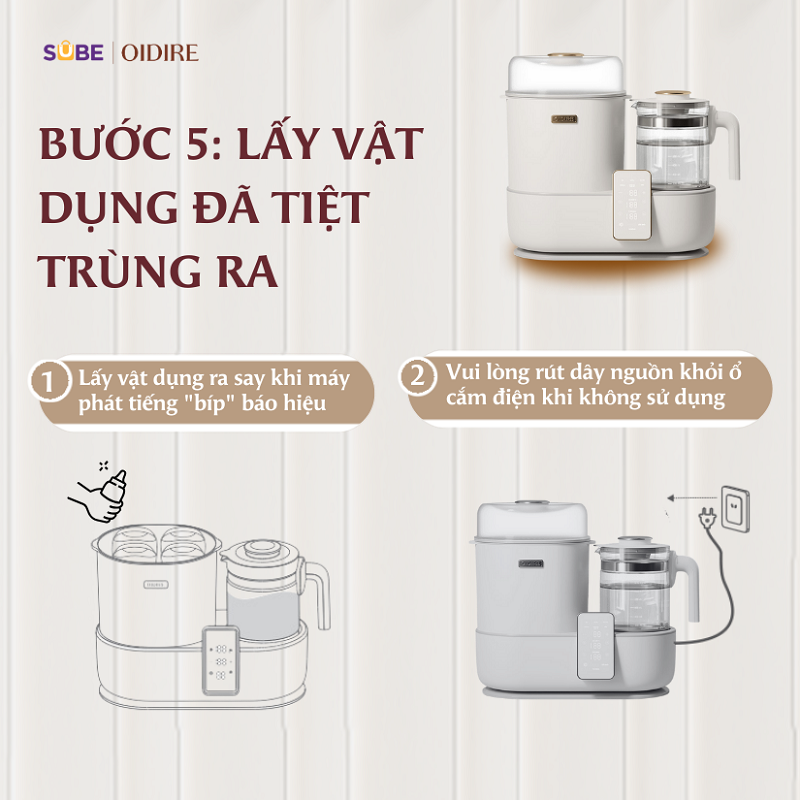 Bước 5: Lấy vật dụng đã tiệt trùng ra