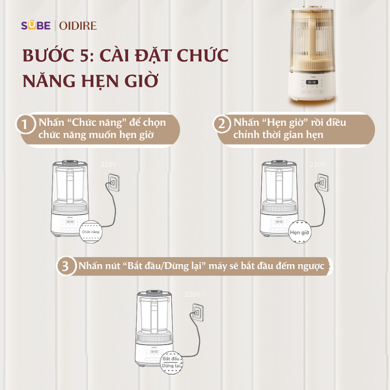 Bước 5: Cài đặt thời gian hẹn giờ