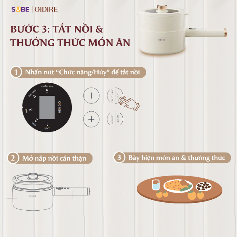 Bước 5: Tắt nồi và thưởng thức món ăn