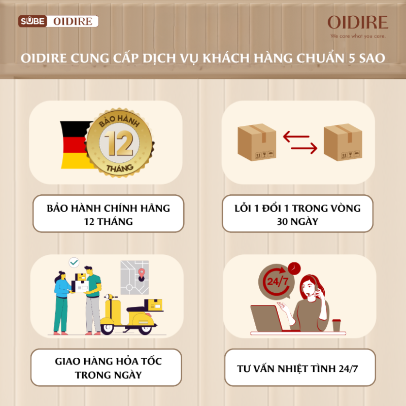 OIDIRE cung cấp dịch vụ khách hàng chuẩn 5 sao