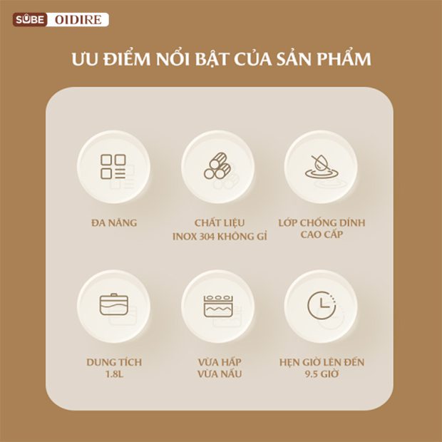 Đặc điểm nổi bật của nồi điện đa năng OIDIRE