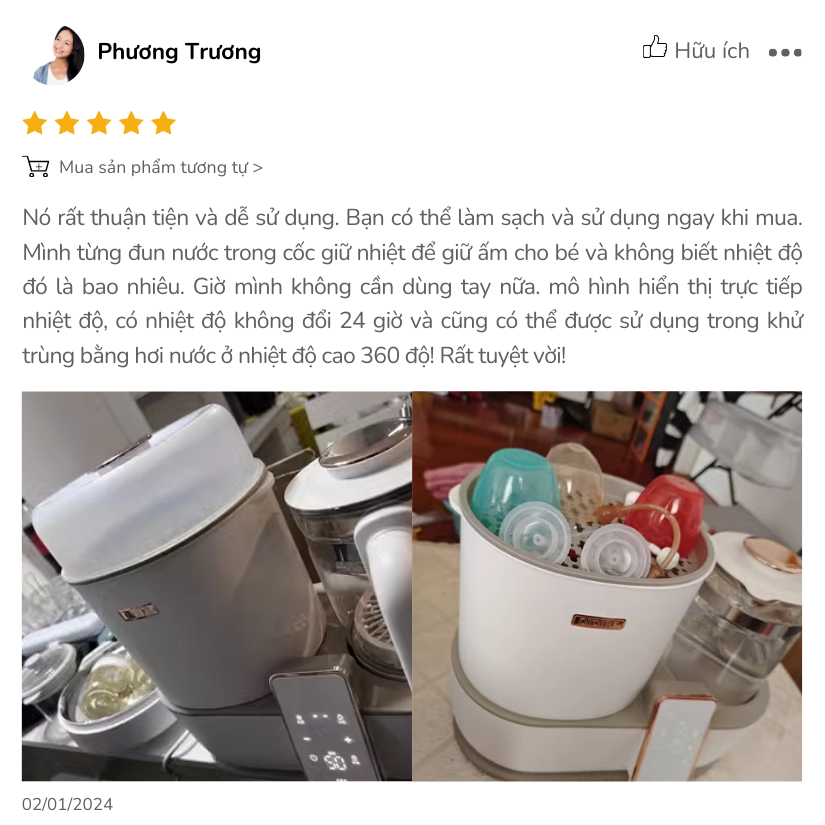 Review máy hâm sữa OIDIRE ODI02A - Chị Phương Trương chia sẻ