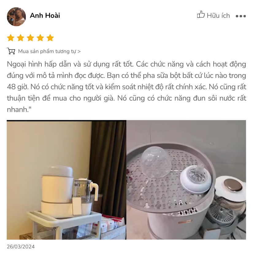 Review máy hâm sữa OIDIRE ODI02A - Chị Anh Hoài chia sẻ