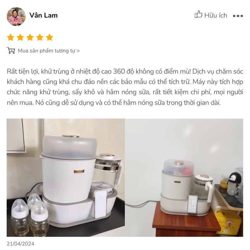 Review máy hâm sữa OIDIRE ODI02A - Chị Vân Lam chia sẻ