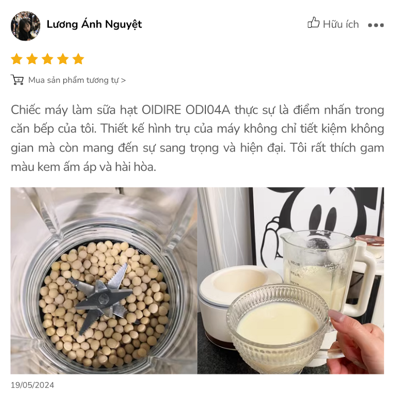 Review máy làm sữa hạt OIDIRE ODI04A - Chia sẻ của chị Lương Ánh Nguyệt