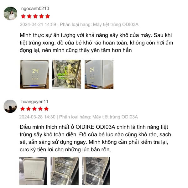 review máy tiệt trùng sấy khô