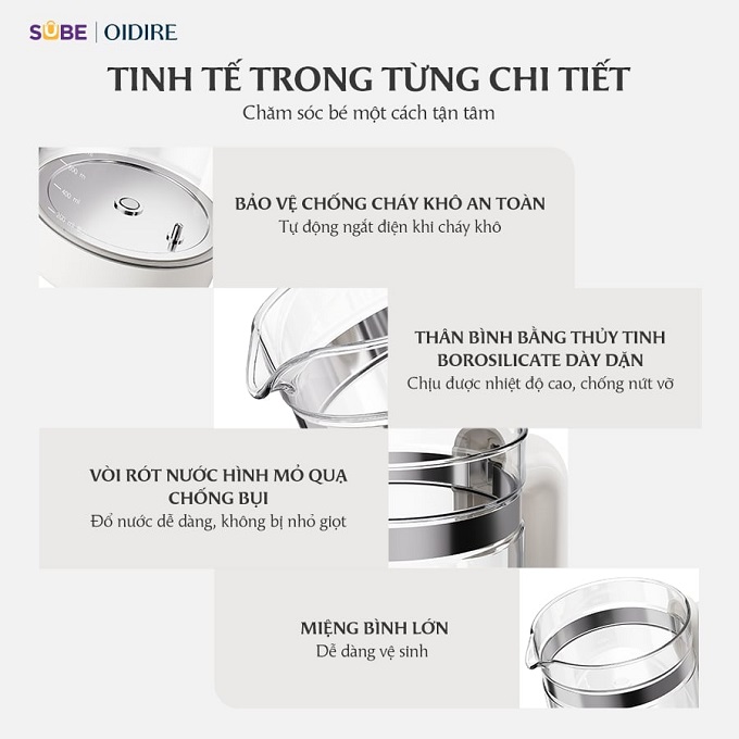 Chất liệu an toàn, sản phẩm tích hợp nhiều chức năng giúp mẹ dễ dàng sử dụng