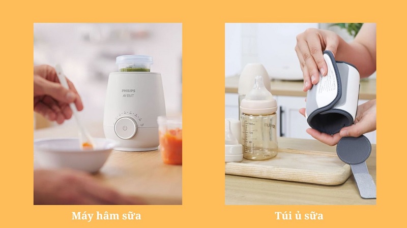 So sánh công dụng của máy hâm sữa và túi ủ sữa