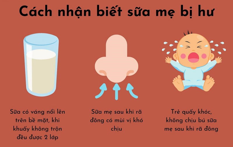 Mẹ nên chú ý các dấu hiệu nhận biết sữa giảm chất lượng