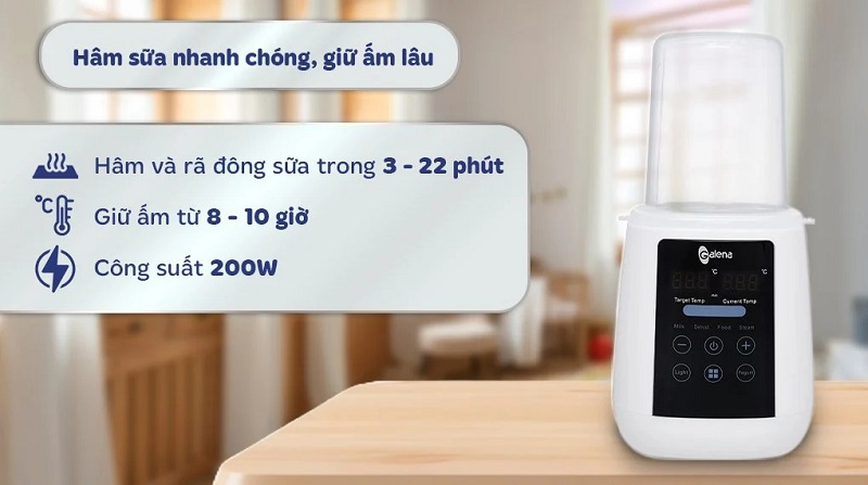 Máy hâm sữa không tốn điện do có công suất nhỏ